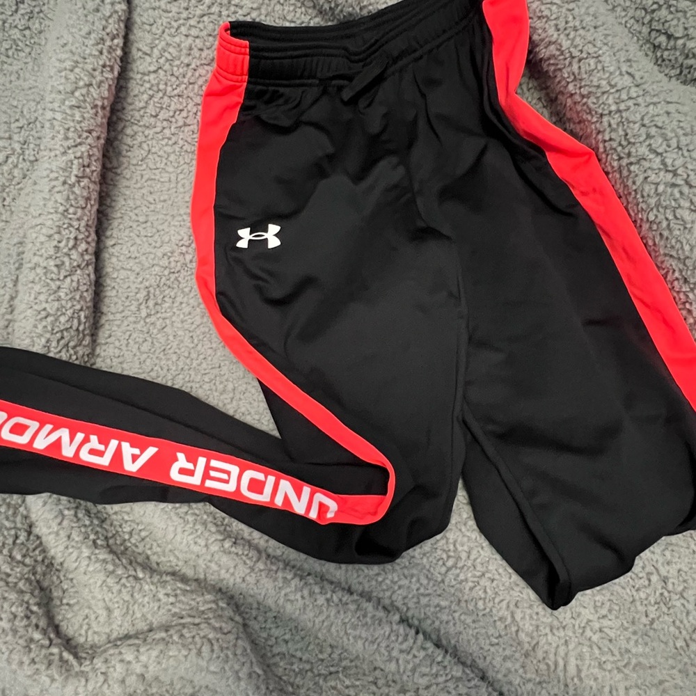Under Armour Black and neon orange Sweatpants for Active Comfort